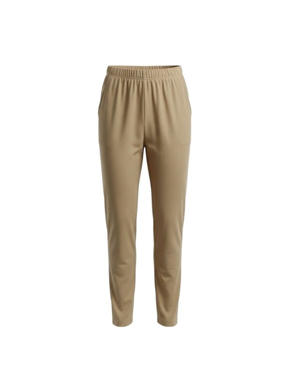 Woman Within Womens Tan Straight-Leg Pants With Elastic Waist & Pockets Size 12